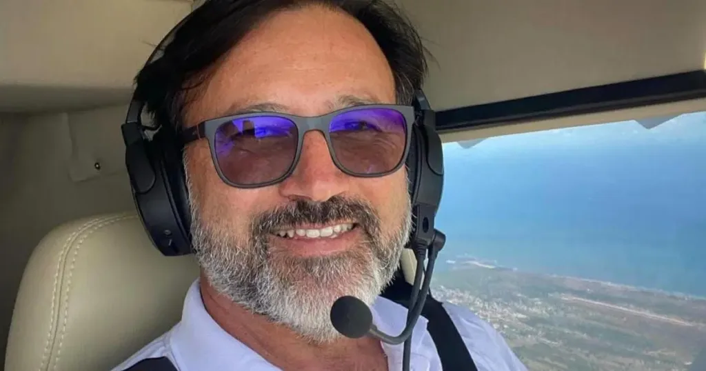 Imagem: Mário Gotejo pilotava a aeronave. 