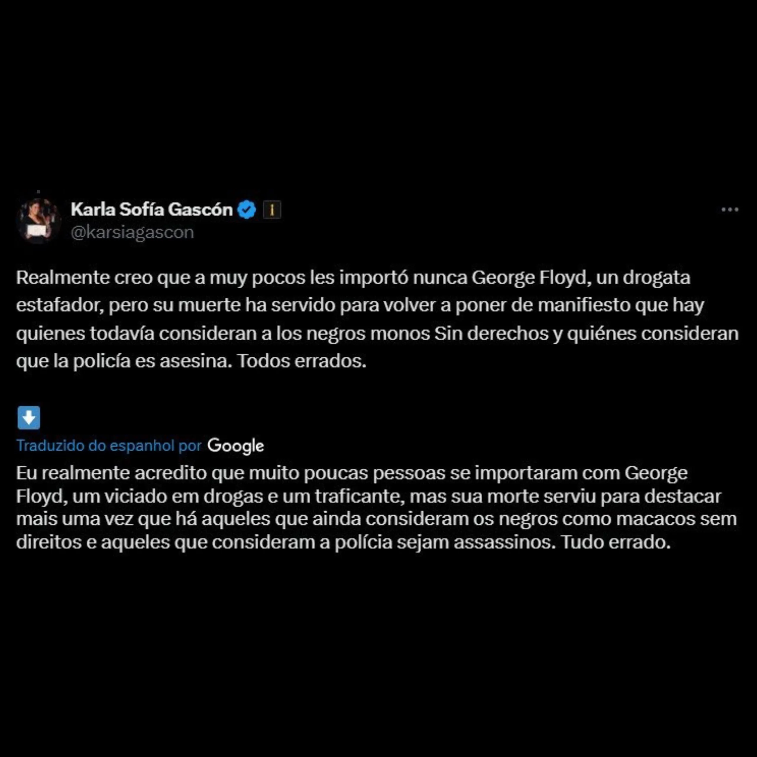 Academia deixa de seguir Karla Sofía Gascón no Instagram após polêmicas; entenda