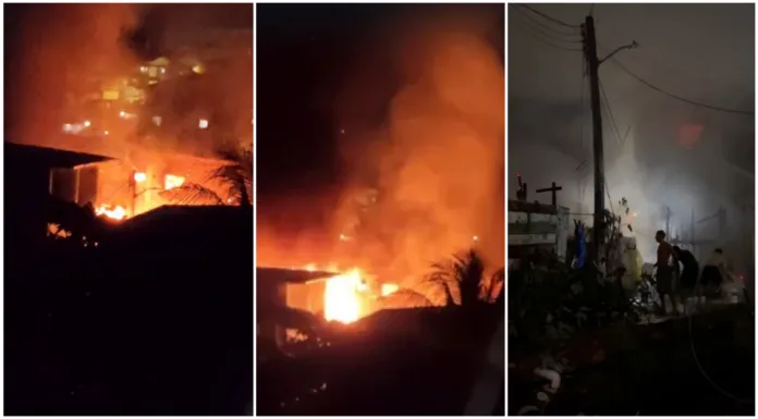 VÍDEO: Mãe e filho morrem carbonizados em incêndio que atingiu 7 casas em beco de Manaus