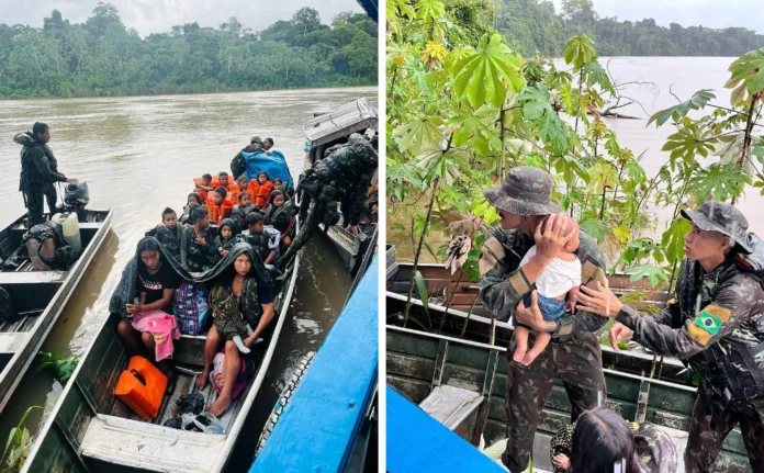 Indígenas foram resgatados pelo exército. (FOTO: Divulgação)