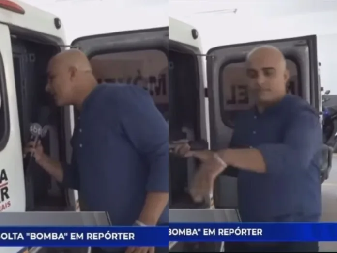 VÍDEO: Bandido preso solta pum na cara de repórter de TV, ao vivo