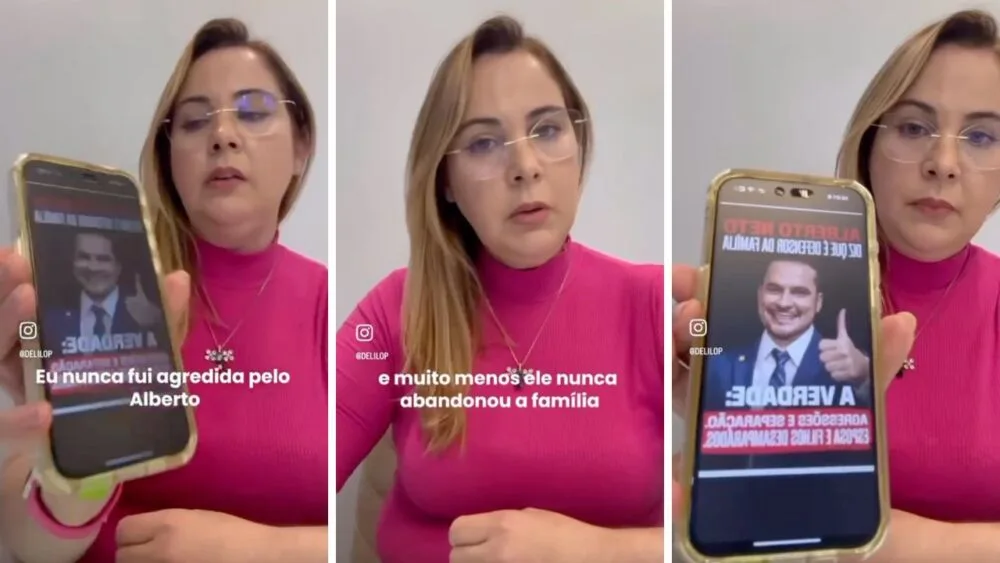 Imagem: Ex-mulher de Alberto Neto desmente agressões. 