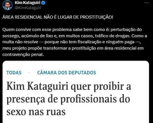 Kim Kataguiri apresenta projeto para proibir prostitutas nas ruas; entenda