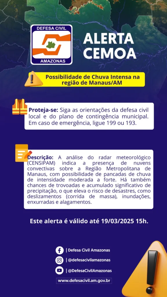 Temporal causa estragos e deixa ruas alagadas em Manaus