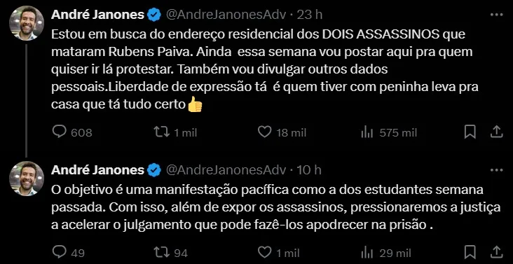 Janones fez declaração no X