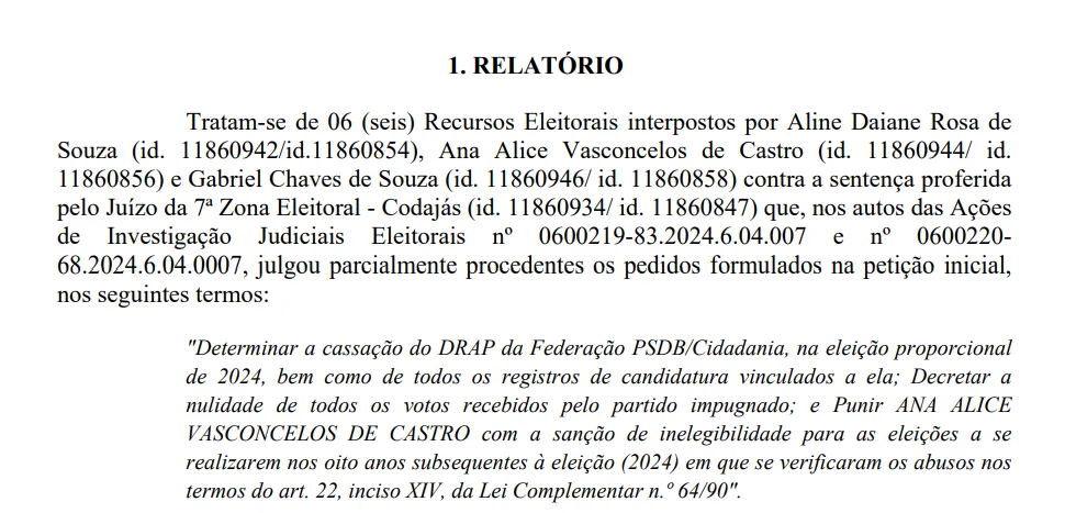 Foto: Print/DocumentoTRE-AM).