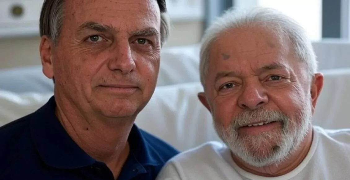 Presidente Lula e Jair Bolsonaro em imagem gereada por IA