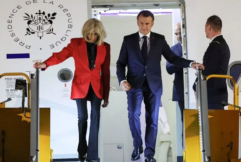 Brigitte Macron, e o presidente francês, Emmanuel Macron