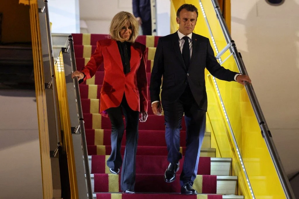 Brigitte Macron, e o presidente francês, Emmanuel Macron