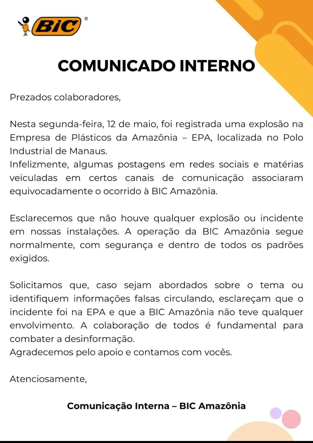 Subestação de energia explode em empresa de Manaus