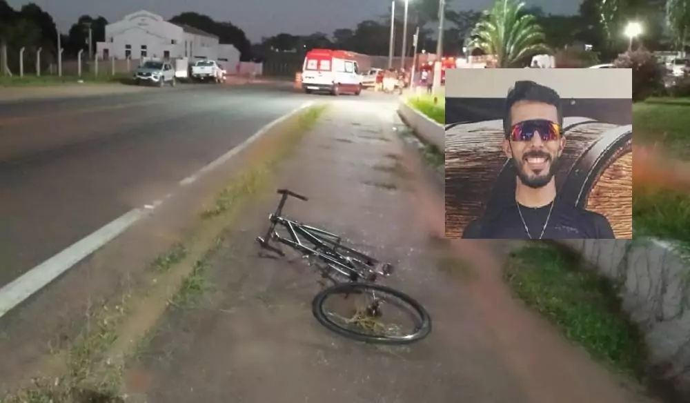 Bicicleta usada por Bruno no momento do acidente. 