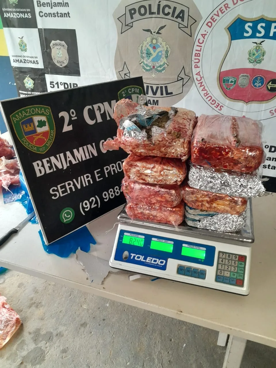 Polícia apreende 13 kg de drogas em Benjamin Constant