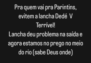 Passageiros ficam à deriva após lancha 'pregar' a caminho do Festival de Parintins